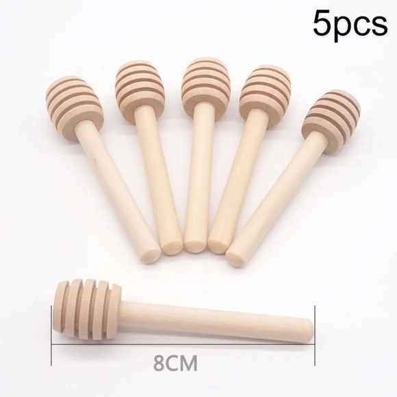 5Pcs/Lot 8cm Long Handle Wood Honey Stir - Picture 5 of 7